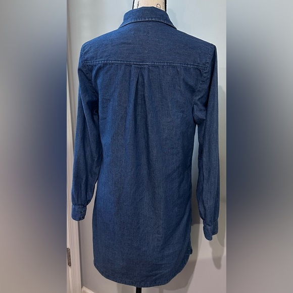 Old Navy Blue Chambray Denim Popover Shirt Dress - Size S - Picture 4 of 9